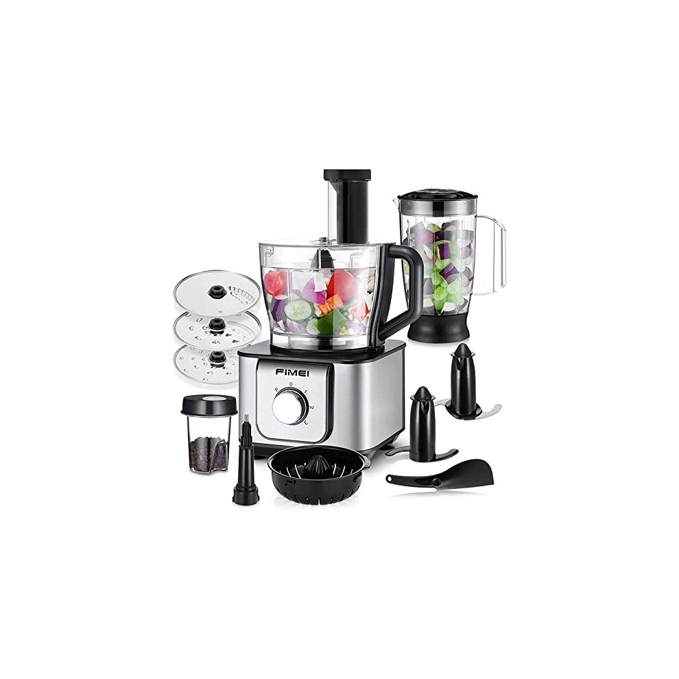 Food Processor Multifunctional 11 in 1 Food Processor 1100W 3 Speeds Pulse Function 32L Chopper 15L Blender Grinder Citrus Juicer Dough Hook Shredder