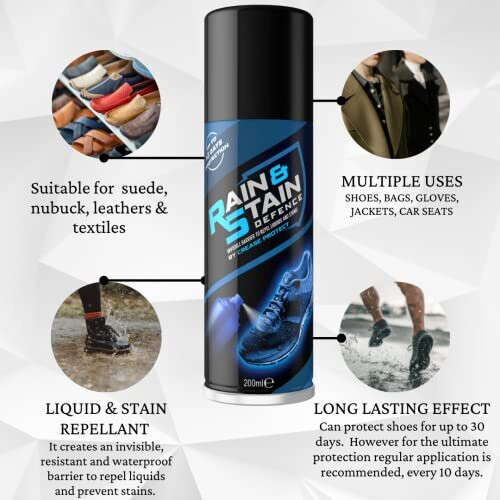 Rain Stain Defence 200ml Liquid Stain Repellant Spray Works With