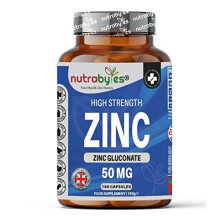 Zinc Capsules High Strength 50mg Elemental Zinc 180 Vegan Capsules 6 Month Supply Zinc Gluconate Chelated Zinc Supplements for Immune System Hair Skin