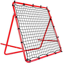 Foldable Football Training Rebounder Net with Thickened Tube and Rope Soccer Rebound Net Training Soccer Kickback Target Goal Net for Kids and