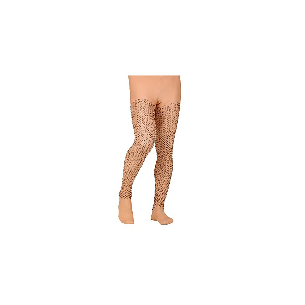 Widmann 29352 Tights 60 Denier Hairy Legs Bad Taste Theme Party Carnival Multicoloured Xl