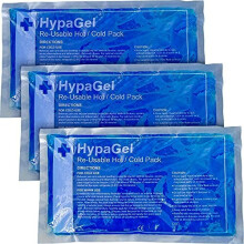HypaGel Reusable Hot Cold Gel Ice Pack Freeze or Microwave Pack of 3 for Sports Injuries Pain Relief Standard