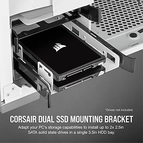 Corsair Dual SSD Mounting Bracket 35 Internal Drive Bay to 25 Easy Installation White 1