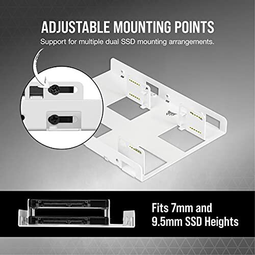 Corsair Dual SSD Mounting Bracket 35 Internal Drive Bay to 25 Easy Installation White 2