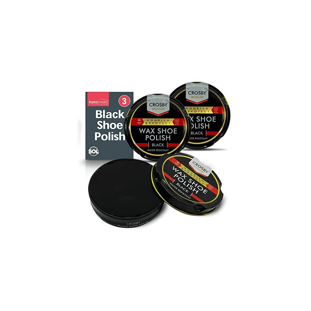 Sol 3Pk Shoe Polish 50Ml Tins Boot Polish Leather Shoe Polish With Beeswax Carnauba Wax For Lasting Shine Care Polish Shoes Black