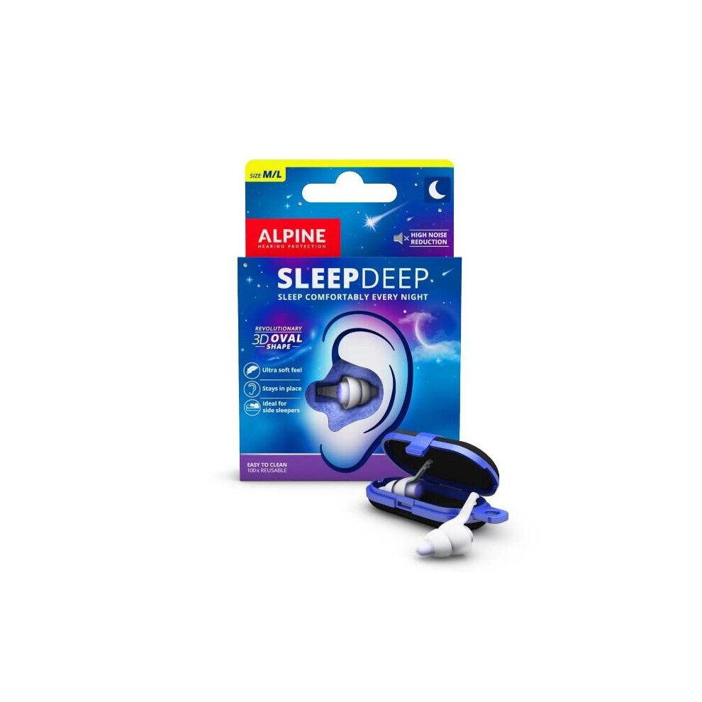 SleepDeep ML Soft Ear Plugs for Sleeping and Concentration New 3D Oval Shape and Noise Reducing Gel for Better Attenuation 27dB Ideal for Side Sleeper