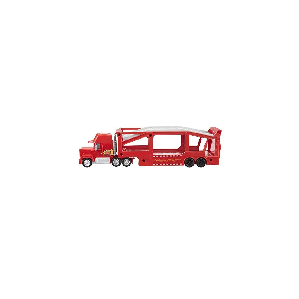 and Pixar Cars Mack Hauler 13inch Toy Transporter Truck with Ramp Carry Storage for 12 Vehicles Gift for Kids Ages 4 Years Old Up HHJ54