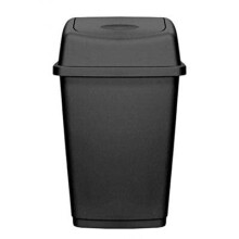 VTL 50 LITRE PLASTIC WASTE SWING BIN KITCHEN HOME RUBBISH DUSTBINS BLACK