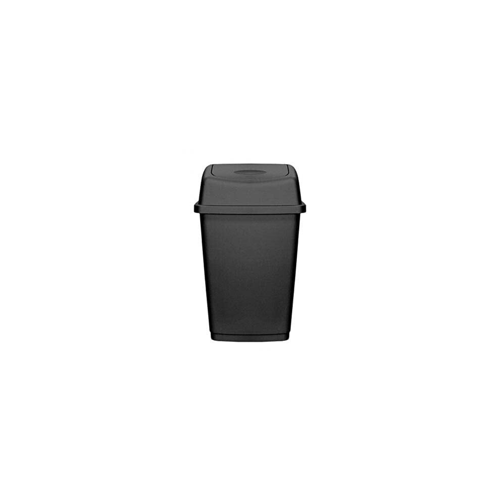 VTL 50 LITRE PLASTIC WASTE SWING BIN KITCHEN HOME RUBBISH DUSTBINS BLACK