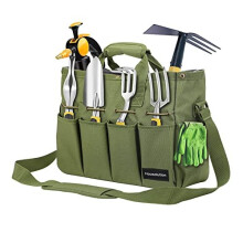 Gardening Tool Bag Garden Tote Storage Bag with Pockets Long Adjustable Shoulder Strap Home Tools Organizer Garden Tool Kit Holder Standable
