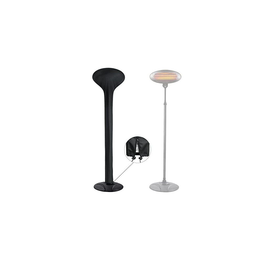 Electric Patio Heater Cover Waterproof Outdoor Heater Cover 420D Full Covered Weather Resistant Zipper and Adjustable Drawstring Windproof 180X65CM