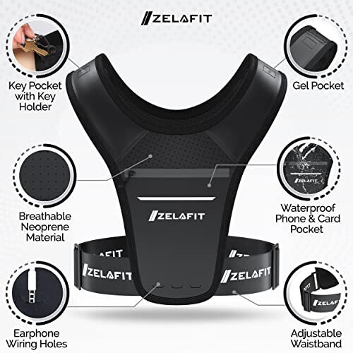 ZelaFit Running Phone Holder Vest Waterproof Phone Pouch Key