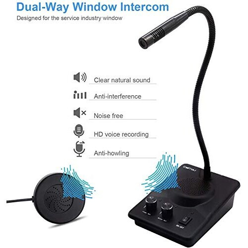 DAYTECH Window Counter Speaker Intercom System 2 Way Intercom Communication Microphone Intercom AntiInterference for Bank Restaurant Business Office 2