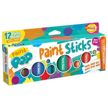 Paint Sticks For Kids 12 Pack Assorted Colours Twist Paint MessFree Fast Drying Action Easy Clean Up Vibrant Colours MultiSurface - Board Game