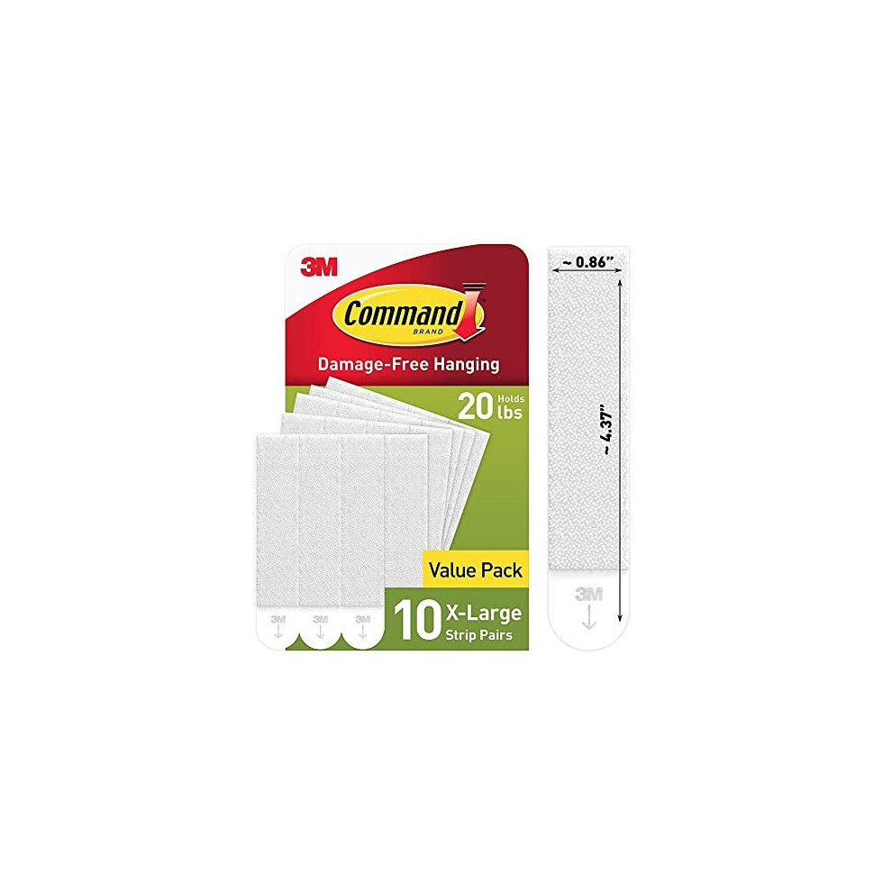 Xl Picture Hanging Strips 10 Pairs Of Xlarge Adhesive Strips For Heavyweight Items Holds Up To 9 Kg Damage Free Hanging 068060467140