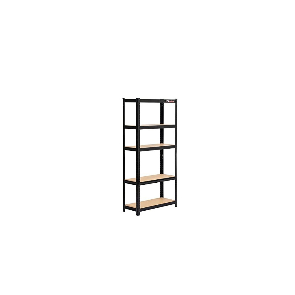 5 Tier HeavyDuty Industrial Storage Shelves Black 150x75x30cm