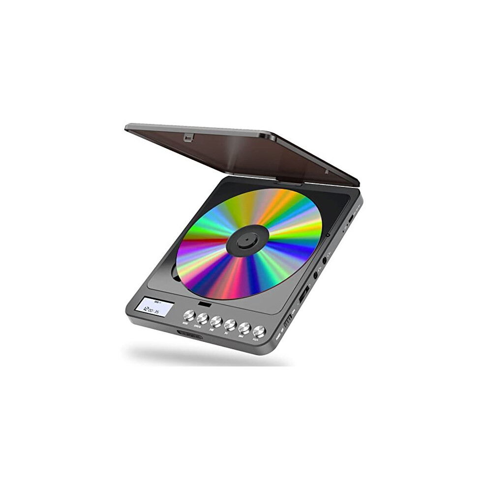 Portable Cd Player With Builtin Speakers Rechargeable Cd Player With Double Headphone Jack Antiskip Cd Player Personal Compact Cd Player For Car Home 7378320262082