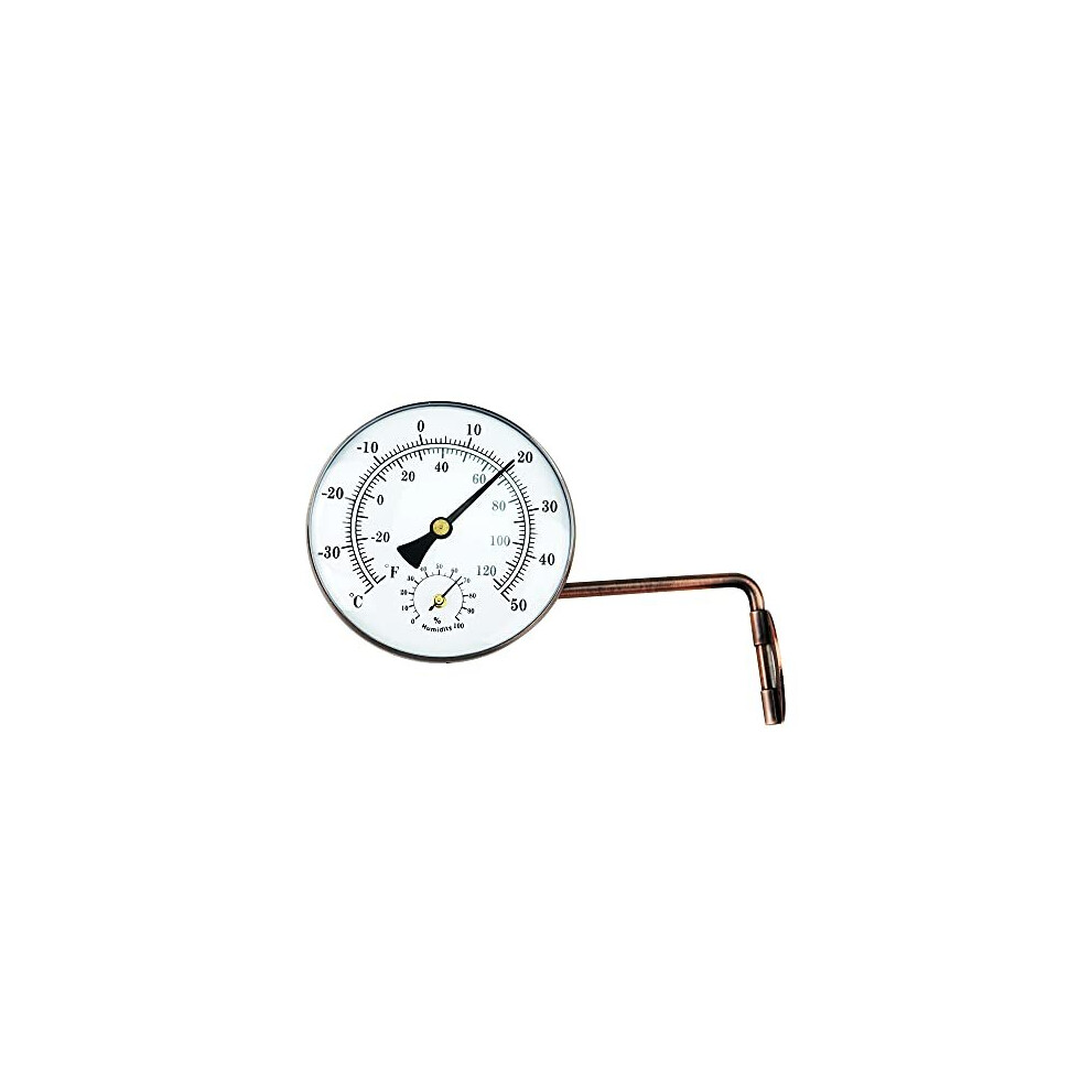 Brass Outdoor Thermometer Hygrometer With Stylish Dial Design Garden Thermometer Suitable For Outside Temperature and Humidity Meter Gauge Wall