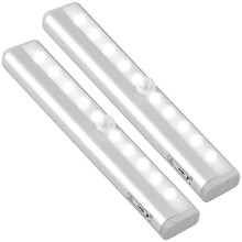2 Pack Wireless Under Cupboard Lights 10 LED Motion Sensor Lights for Closet Under Cabinet Lights with Magnetic Strip Battery Night Light Battery LED
