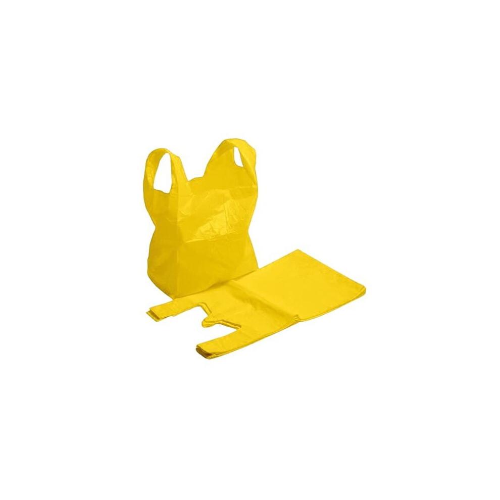 Photos - Other Office Equipment Carrier Bags 11 x 17 x 21 Plastic Carrier Bags Heavy Duty Vest Carrier Bags Yellow Pack of 100