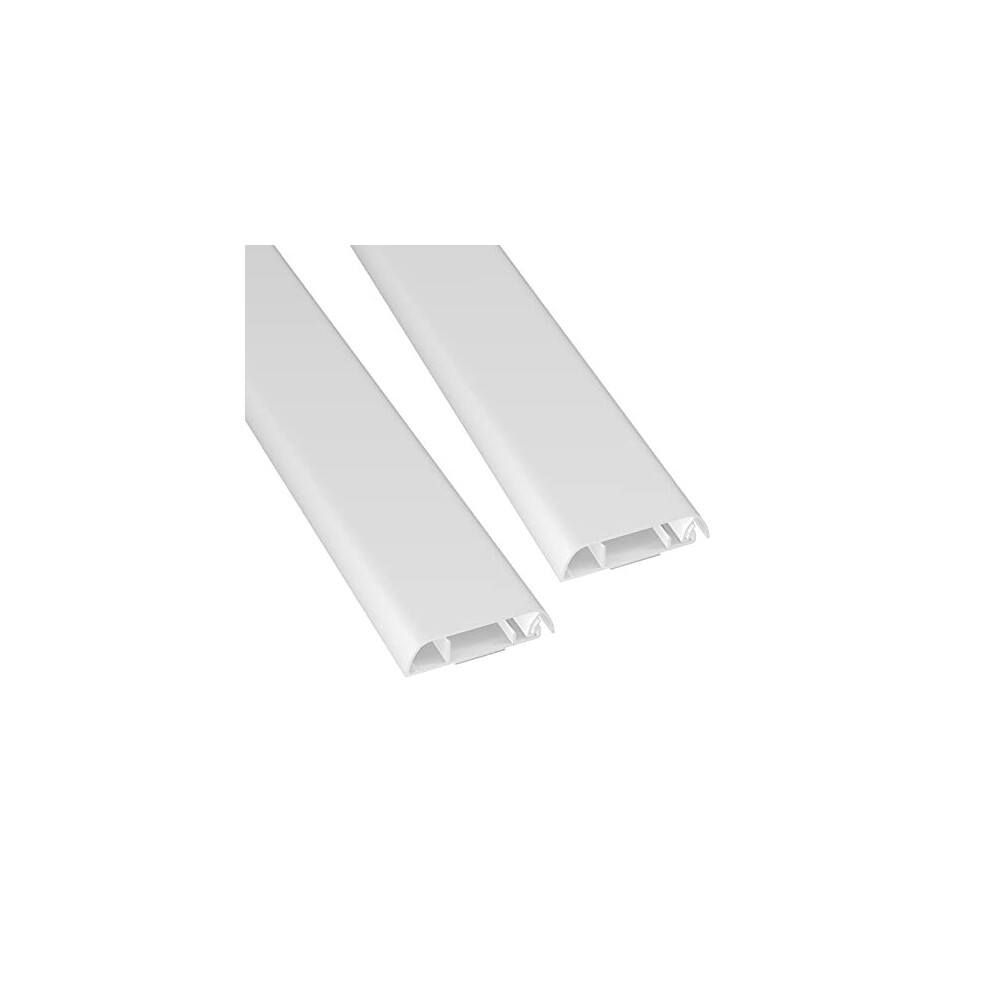 Cable Trunking Wire Cover For Wall Tv Cable Tidy Paintable Selfadhesive Hinged Onepiece Design 2X 60Mm W X 15Mm H X 40Cm Lengths 80Cm Total White 5056335604760