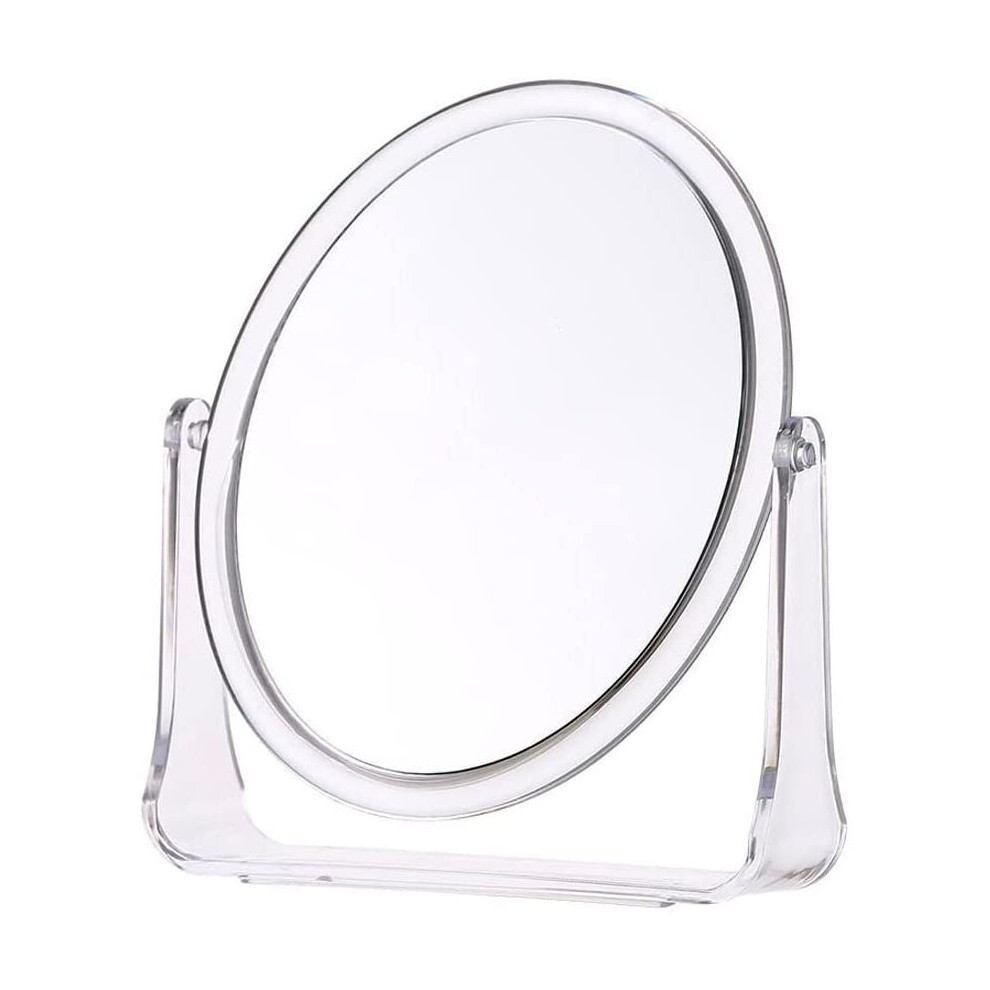 JKG Magnifying Vanity Mirror With Stand Small Cosmetic Makeup Mirror Bathroom Shaving Circle Mirror Dressing Table Mirror Beauty Mirror Travel Car