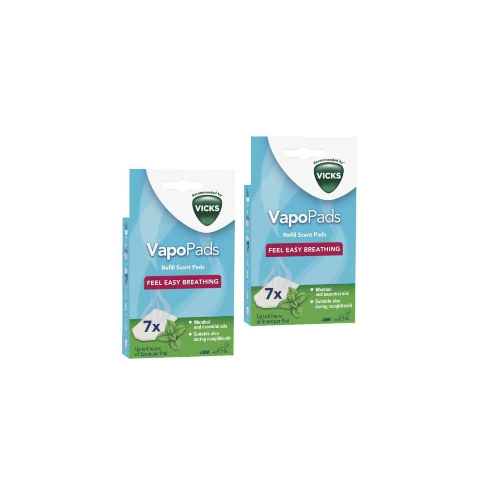 2 x Vicks Comforting Soothing Menthol VapoPads 2 packs of 7 14 Pads