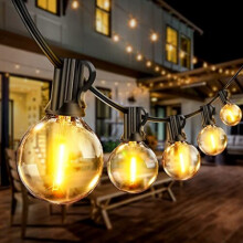 Outdoor String Lights Mains Powered 100FT30M G40 Garden Festoon Lights with 553 Shatterproof LED Bulbs Waterproof for Outside Patio Gazebo Pergola