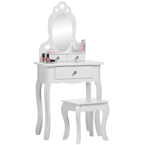 Girls Dressing Table Age 37yrs With Mirror and Stool Childrens White