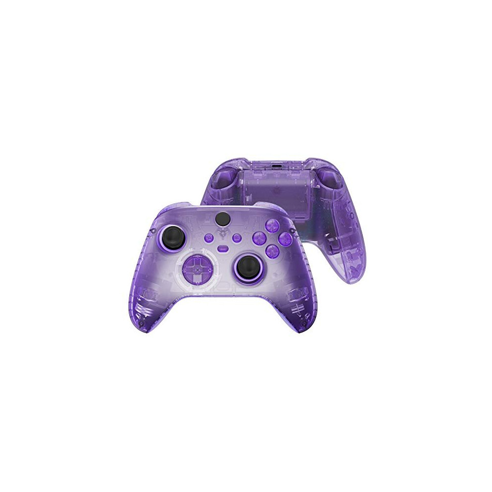 Clear Atomic Purple Controller Full Set Housing Shell Case wButtons for Xbox Series XS Custom Replacement Side Rails Front Back Plate Cover for Xbox