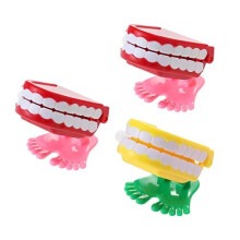 3 Pcs Colorful Plastic Windup Walking Babbling Chattering Teeth Toys Gifts Lovely Children Toys Early Education Tools Random Color
