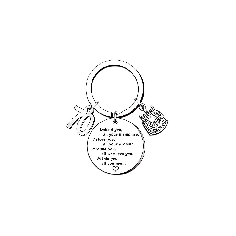 Inspirational Keyring for 70th Birthday Gifts for 70th Birthday Gifts for Her Him Dad Mummy Mum Grandad Grandma Nanny Nana Nanna Nan 70th