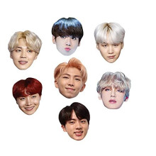 CMP2 Bangtan Boys Kpop Seven Pack Masks Talking Point Fun for Events and Parties Multicolour