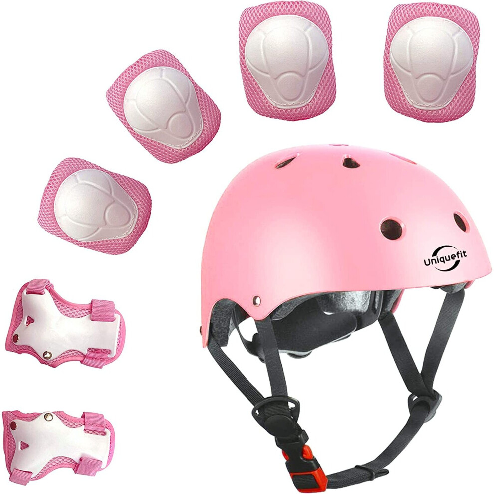 Kids 7 Pieces Outdoor Sports Protective Gear Set Boys Girls Cycling Helmet Safety Pads Set KneeElbow Pads and Wrist Guards for Roller Scooter