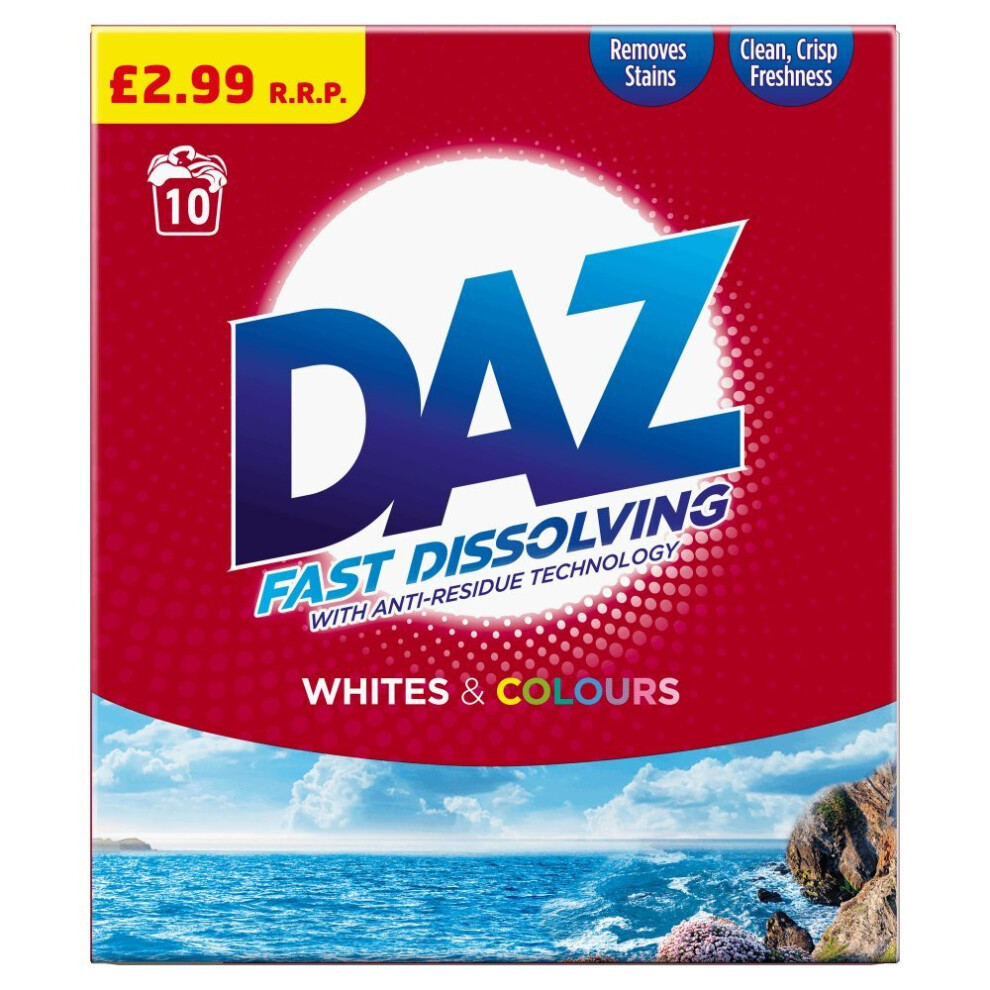 Daz Washing Powder Whites & Colours 650G, 10 Washes (Pack of 6)