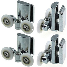 Ruote per porte della doccia in acciaio inossidabile 23 mm rulli per porte della doccia (fondo da 4 pezzi)