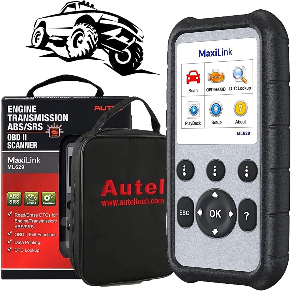 Autel MaxiLink ML629 OBDII Auto Diagnostic Tool ABS SRS Airbag Engine Transmission CAN OBD2 Code Reader Scanner