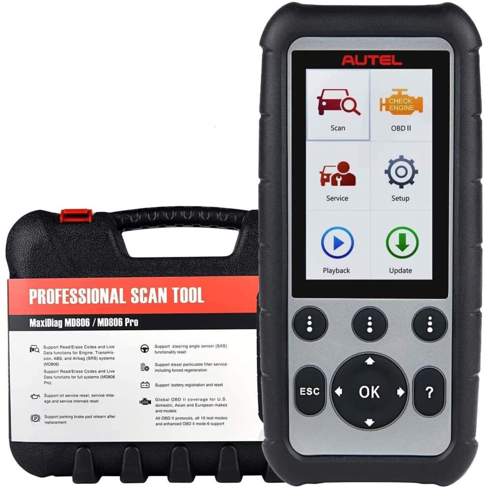 Autel MaxiDiag MD806 OBD2 Code Reader Scanner ABS SRS Engine Transmission Auto Diagnostic Scan Tool With Oil Reset EPB SAS DPF BMS