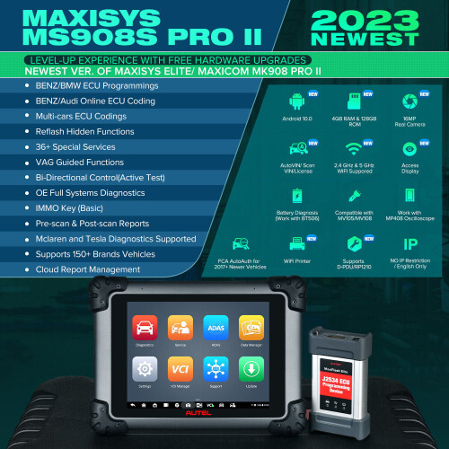 Autel Autel MaxiSys MS908S PRO II Elite J2534 ECU Programming Full Systems Auto Diagnostic Tool OBD2 Scanner FCA Autoauth 1