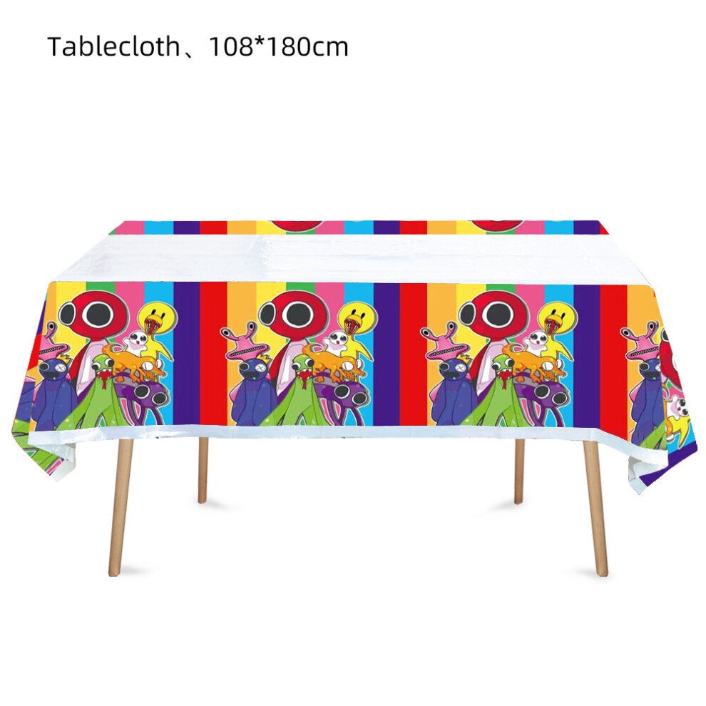 (Tablecloth) Roblox Rainbow Friends Party Supplies Banner Cake Topper Balloons Kids Birthday