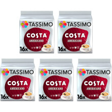 Tassimo Costa Americano Coffee Pods 80 Drinks (5x16 Pods)