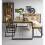 Solid Wood Bookcase Rustic Metal Tall Display Cabinet Vintage Industrial Shelving Unit 3