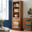Rustic Display Cabinet Vintage Industrial Style Bookcase Tall Solid Wood Shelving Unit 1