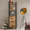 Tall Industrial Cabinet Rustic Solid Wood Vintage Narrow Unit Metal Display Bookcase 2