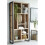 Solid Wood Bookcase Rustic Metal Tall Display Cabinet Vintage Industrial Shelving Unit 1