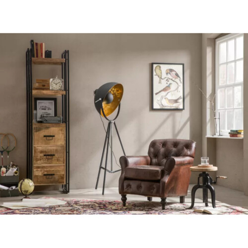 Tall Industrial Cabinet Rustic Solid Wood Vintage Narrow Unit Metal Display Bookcase 2