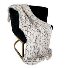 Plutus Brands PBSF2300-8090-TC 80 x 90 in. Diamond Faux Fur Luxury Throw Blanket, Brown & Beige