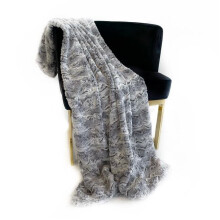 Plutus Brands PBSF1522-6084-TC 60 x 84 in. Wild Rabbit Faux Fur Luxury Throw Blanket, Silver