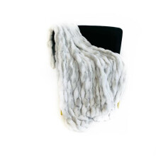 Plutus Brands PBEZ1804-6084-TC 60 x 84 in. Snow Chinchilla Faux Fur Luxury Throw Blanket, White & Silver