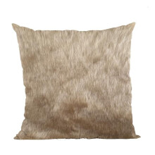 Plutus Brands PBSF2344-P-2222-DP 22 x 22 in. Rabbit Animal Faux Fur Luxury Throw Pillow, Brown & Gold